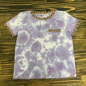 Wallflower Purple and Brown Short Sleeve Tee with Gold Accents